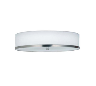 Textile LED Flush-Mount in Brushed Nickel (102|FAB-4460-WHTE-NCKL)