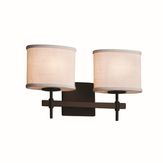Textile Two Light Bath Bar in Dark Bronze (102|FAB-8412-30-WHTE-DBRZ)