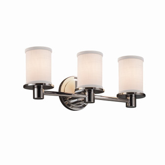 Textile Three Light Bath Bar in Brushed Nickel (102|FAB-8513-10-WHTE-NCKL)