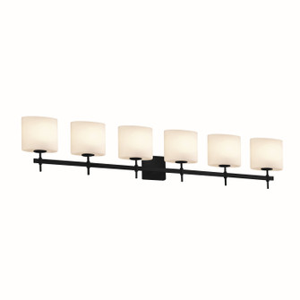 Fusion Six Light Bath Bar in Matte Black (102|FSN-8416-30-OPAL-MBLK)