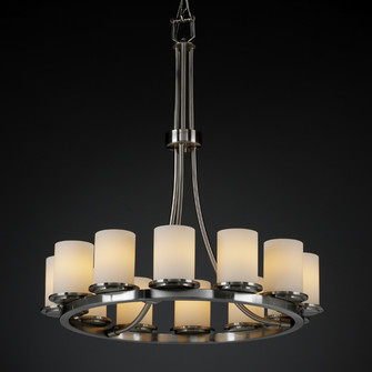 Fusion 12 Light Chandelier in Matte Black (102|FSN-8763-10-OPAL-MBLK)