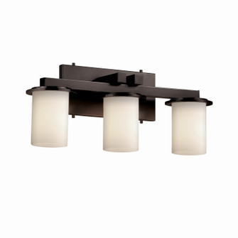 Fusion Three Light Bath Bar in Matte Black (102|FSN-8773-10-OPAL-MBLK)