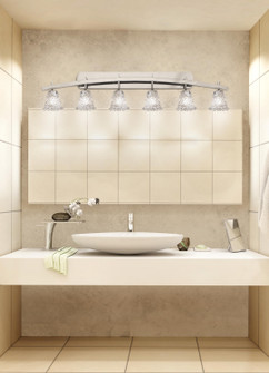 Veneto Luce Six Light Bath Bar in Brushed Nickel (102|GLA-8596-20-LACE-NCKL)