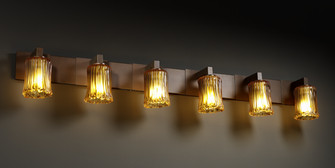 Veneto Luce Six Light Bath Bar in Brushed Nickel (102|GLA-8926-16-AMBR-NCKL)