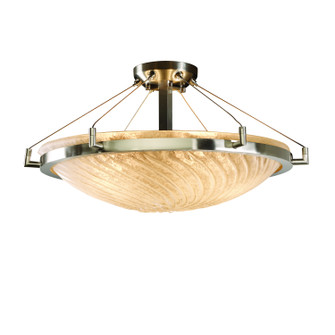 Veneto Luce Six Light Semi-Flush Mount in Dark Bronze (102|GLA-9682-35-WHTW-DBRZ)