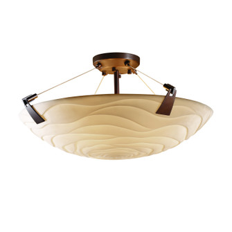 Porcelina Six Light Semi-Flush Mount in Brushed Nickel (102|PNA-9632-35-WAVE-NCKL)