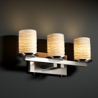 Limoges Three Light Bath Bar in Matte Black (102|POR-8773-10-WAVE-MBLK)