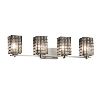 Wire Glass Four Light Bath Bar in Dark Bronze (102|WGL-8444-15-GRCB-DBRZ) Wire Glass Four Light Bath Bar in Dark Bronze (102|WGL-8444-15-GRCB-DBRZ)