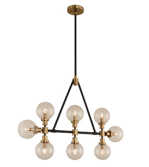 Cameo Eight Light Island Pendant in Matte Black Finish with Brushed Pearlized Brass (33|315453BBB)