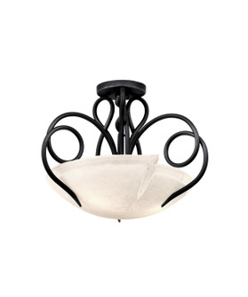 Tribecca Three Light Semi Flush Mount in Tortoise Shell (33|4288TO/FROST)