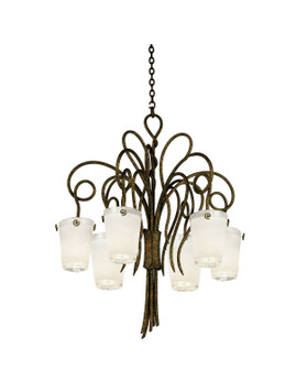 Tribecca Six Light Chandelier in Antique Copper (33|4289AC/FROST)