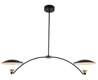 Redding LED Island Pendant in Matte Black w White and Brass Accent (33|513661BWB)