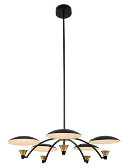 Redding LED Chandelier in Matte Black w White and Brass Accent (33|513671BWB)