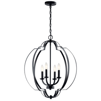 Voleta Four Light Foyer Pendant in Black (12|42138BK)