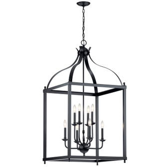 Larkin Eight Light Foyer Pendant in Black (12|42591BK)