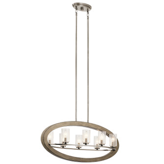 Grand Bank Eight Light Linear Chandelier in Distressed Antique Gray (12|43191DAG)