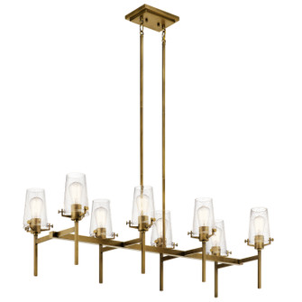 Alton Eight Light Linear Chandelier in Natural Brass (12|43696NBR)