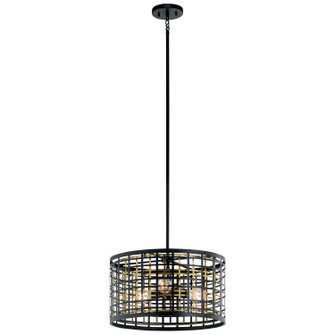 Aldergate Three Light Pendant/Semi Flush in Black (12|44075BK)