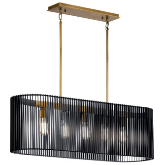 Linara Five Light Linear Chandelier in Black (12|44168BK)