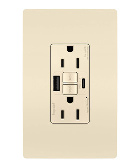radiant Tamper-Resistant 15A Duplex Self-Test GFCI Receptacles with SafeLock Protection, USB Type A/C in Light Almond (246|1597TRUSBACLA)