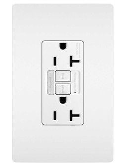 radiant Tamper-Resistant 20A Duplex Self-Test GFCI Receptacles with SafeLock Protection and Night Light in White (246|2097NTLTRW)