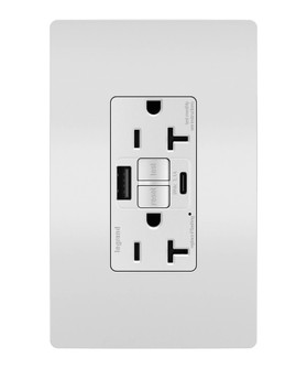 radiant Tamper-Resistant 20A Duplex Self-Test GFCI Receptacles with SafeLock Protection, Type A/C Outlet in White (246|2097TRUSBACW)