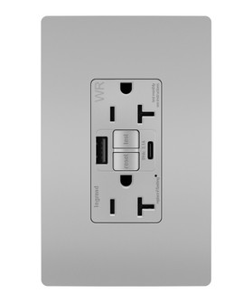 radiant Tamper-Resistant Weather-Resistant Duplex Self-Test GFCI with USB Type A/C Outlet in Gray (246|2097TRWRUSBACGRY)