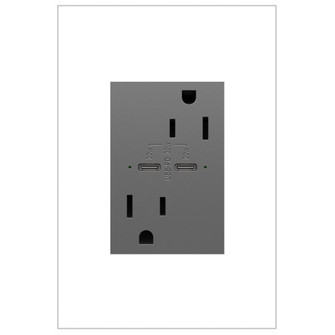 Adorne Ultra-Fast Plus Power Delivery USB Type-C/C Outlet in Magnesium (246|ARTRUSB15PD30M4)