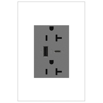 Adorne Tamper-Resistant Ultra-Fast USB Type-A/C Outlet in Magnesium (246|ARTRUSB206ACM4)