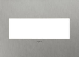 adorne Three-Gang Screwless Wall Plate in Brushed Stainless Steel (246|AWC3GBS4)
