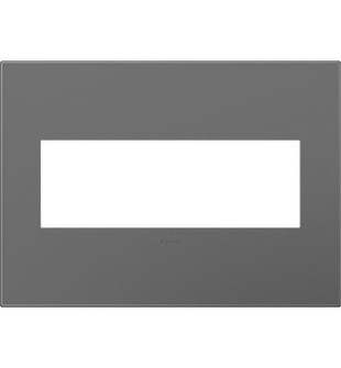 Adorne Three-Gang Screwless Wall Plate with Microban in Magnesium (246|AWP3GMG4)