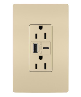 radiant 15A Tamper-Resistant USB Type A/C Outlet in Ivory (246|R26USBACI)
