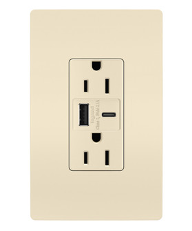 radiant 15A Tamper-Resistant USB Type A/C Outlet in Light Almond (246|R26USBACLA)