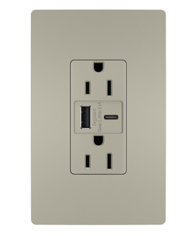 radiant 15A Tamper-Resistant USB Type A/C Outlet in Nickel (246|R26USBACNICCV4)
