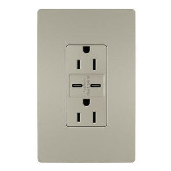 radiant 15A Tamper-Resistant Ultra-Fast USB Type C/C Outlet in Nickel (246|R26USBCC6NICCV4)