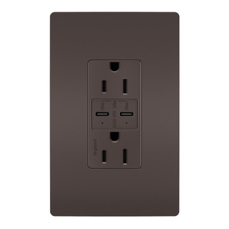 radiant 15A Tamper Resistant Ultra Fast PLUS Power Delivery USB Type C/C Outlet in Brown (246|R26USBPD)
