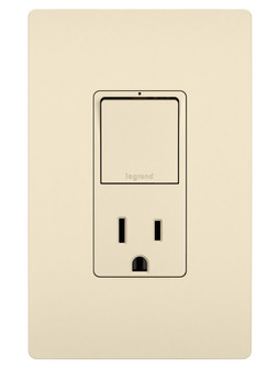 radiant Single Pole/3-Way Switch with 15A Tamper-Resistant Outlet in Light Almond (246|RCD38TRLA)