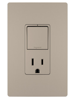 radiant Single Pole/3-Way Switch with 15A Tamper-Resistant Outlet in Nickel (246|RCD38TRNICC6)