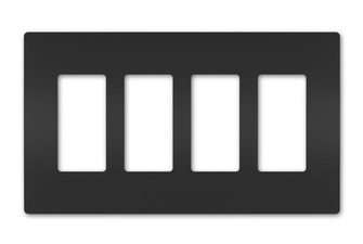 radiant Four-Gang Screwless Wall Plate in Black (246|RWP264BK)
