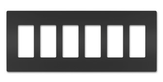 radiant Six-Gang Screwless Wall Plate in Black (246|RWP266BK)