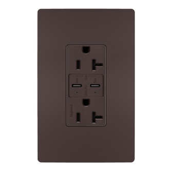 radiant 20A Tamper Resistant Ultra Fast PLUS Power Delivery USB Type C/C Outlet in Dark Bronze (246|TR20USBPDDB)