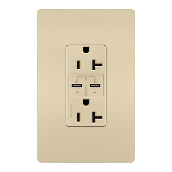 radiant 20A Tamper Resistant Ultra Fast PLUS Power Delivery USB Type C/C Outlet in Ivory (246|TR20USBPDI)