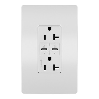 radiant 20A Tamper Resistant Ultra Fast PLUS Power Delivery USB Type C/C Outlet in White (246|TR20USBPDW)