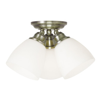 Somerville Three Light Ceiling Mount in Antique Brass (107|13664-01)