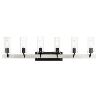Beckett Six Light Vanity in Brushed Nickel & Black (107|17826-91)