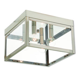 Nyack Four Light Outdoor Ceiling Mount in Brushed Nickel w/ Polished Chrome Stainless Steel (107|20589-91)
