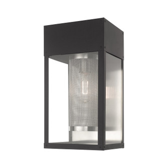 Franklin One Light Outdoor Wall Lantern in Black w/ Brushed Nickel Stainless Steel (107|20762-04)