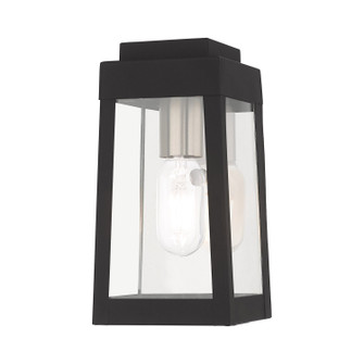 Oslo One Light Outdoor Wall Lantern in Black w/ Brushed Nickels and Polished Chrome Stainless Steel (107|20851-04)