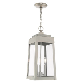 Oslo Three Light Outdoor Pendant in Brushed Nickel (107|20857-91)