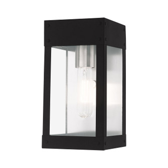 Barrett One Light Outdoor Wall Lantern in Black w/ Brushed Nickel w/ Brushed Nickel Stainless Steel (107|20871-04)